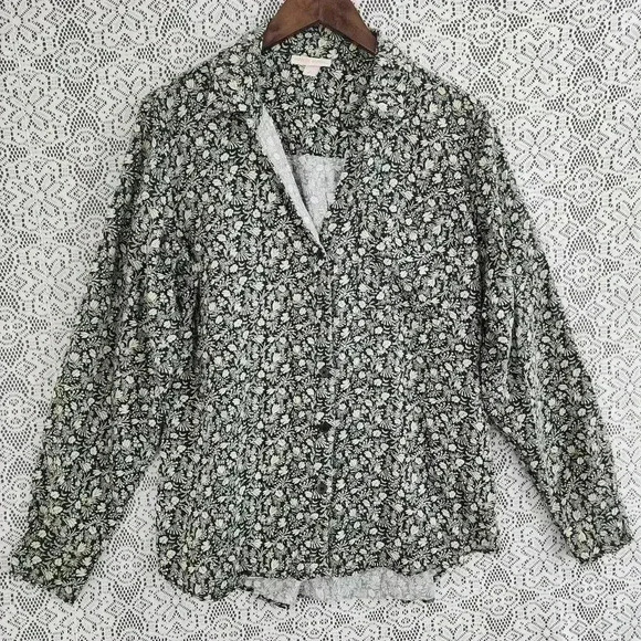 Knox Rose Leocell Floral Printed Button Up Women's Shirt  M - Picture 1 of 7